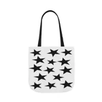 Black Pentagram Star Cluster Pattern Shoulder Tote Bag