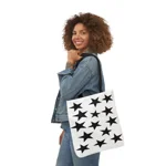 Black Pentagram Star Cluster Pattern Shoulder Tote Bag