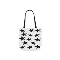 Black Pentagram Star Cluster Pattern Shoulder Tote Bag