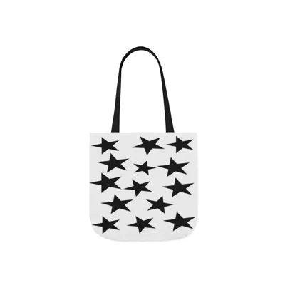 Black Pentagram Star Cluster Pattern Shoulder Tote Bag