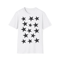Black Pentagram Star Cluster Pattern T-Shirt