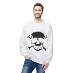 Black Skull and Crossbones Distressed Sweatshirt