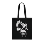 Black Vampire Skull Cotton Shopping Tote Bag