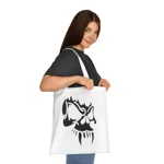 Black Vampire Skull Cotton Shopping Tote Bag