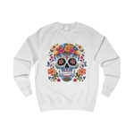 Blue Sugar Skull With Bright Flowers Sweatshirt