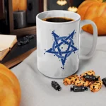 Blue Inverted Spotted Pentagram Coffee Mug