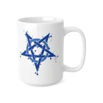 Blue Inverted Spotted Pentagram Coffee Mug