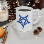 Blue Inverted Spotted Pentagram Coffee Mug
