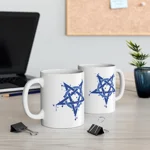 Blue Inverted Spotted Pentagram Coffee Mug