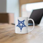 Blue Inverted Spotted Pentagram Coffee Mug