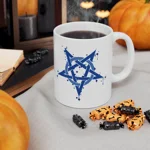 Blue Inverted Spotted Pentagram Coffee Mug