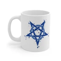 Blue Inverted Spotted Pentagram Coffee Mug