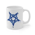Blue Inverted Spotted Pentagram Coffee Mug