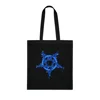 Blue Inverted Spotted Pentagram Cotton Shopping Tote Bag