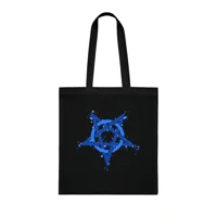 Blue Inverted Spotted Pentagram Cotton Shopping Tote Bag