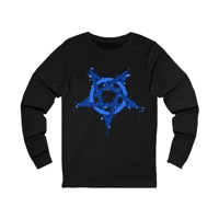Blue Inverted Spotted Pentagram Long Sleeve T-Shirt