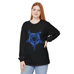 Blue Inverted Spotted Pentagram Long Sleeve T-Shirt