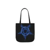 Blue Inverted Spotted Pentagram Shoulder Tote Bag