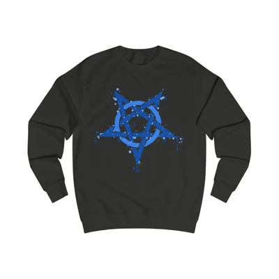 Blue Inverted Spotted Pentagram Sweatshirt