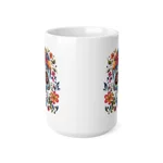 Blue Sugar Skull With Bright Flowers Coffee Mug