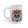 Blue Sugar Skull With Bright Flowers Coffee Mug