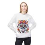 Blue Sugar Skull With Bright Flowers Sweatshirt