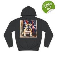 British Bulldog and Union Jack Flag Hoodie