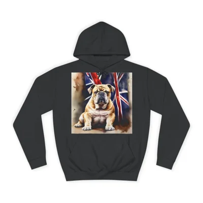 British Bulldog and Union Jack Flag Hoodie