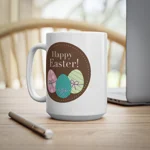 Brown Easter Eggs Happy Easter Coffee Mug