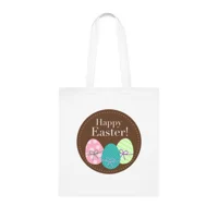 Brown Easter Eggs Happy Easter Cotton Shopping Tote Bag