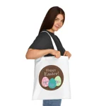 Brown Easter Eggs Happy Easter Cotton Shopping Tote Bag