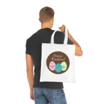 Brown Easter Eggs Happy Easter Cotton Shopping Tote Bag