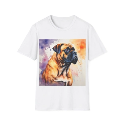 Bullmastiff Dog Cute Watercolour T-Shirt