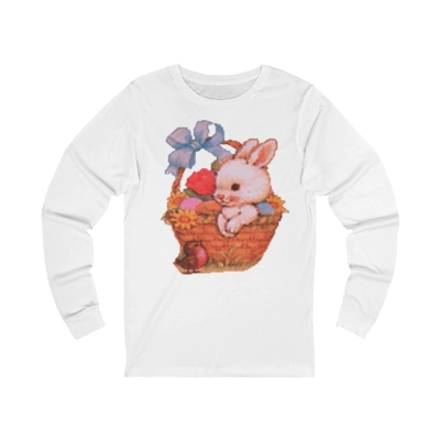Bunny Rabbit in an Easter Basket Long Sleeve T-Shirt