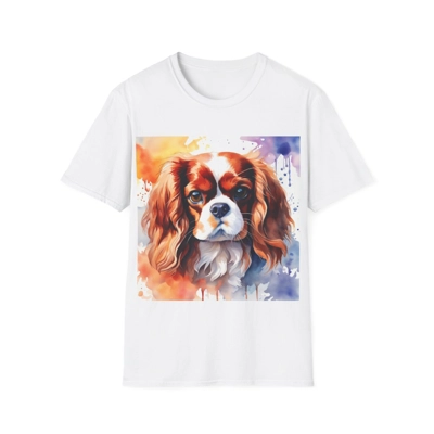 Cavalier King Charles Spaniel Dog Cute Watercolour T-Shirt