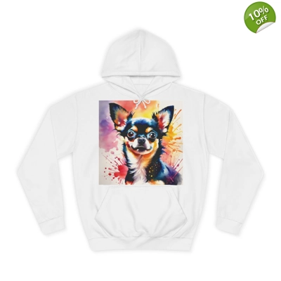 Chihuahua Black Dog Cute Watercolour Hoodie
