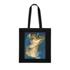 Christmas Angel and Gold Harp Cotton Shopping Tote Bag