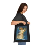 Christmas Angel and Gold Harp Cotton Shopping Tote Bag