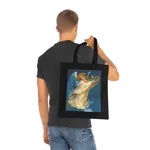 Christmas Angel and Gold Harp Cotton Shopping Tote Bag