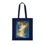 Christmas Angel and Gold Harp Cotton Shopping Tote Bag