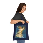 Christmas Angel and Gold Harp Cotton Shopping Tote Bag