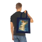Christmas Angel and Gold Harp Cotton Shopping Tote Bag