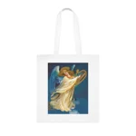 Christmas Angel and Gold Harp Cotton Shopping Tote Bag