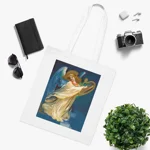 Christmas Angel and Gold Harp Cotton Shopping Tote Bag