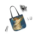 Christmas Angel and Gold Harp Shoulder Tote Bag