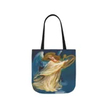 Christmas Angel and Gold Harp Shoulder Tote Bag