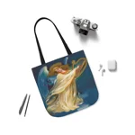 Christmas Angel and Gold Harp Shoulder Tote Bag