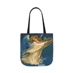 Christmas Angel and Gold Harp Shoulder Tote Bag