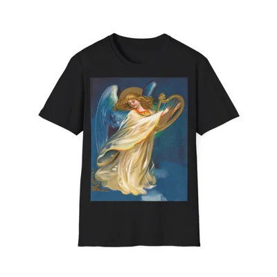 Christmas Angel and Gold Harp T-Shirt