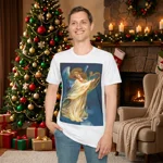 Christmas Angel and Gold Harp T-Shirt